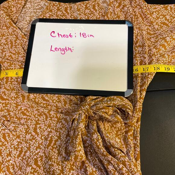 Free People Clara Tunic Mini Dress Neutral Tan Floral Bohemain Wrap Size M - Picture 9 of 10